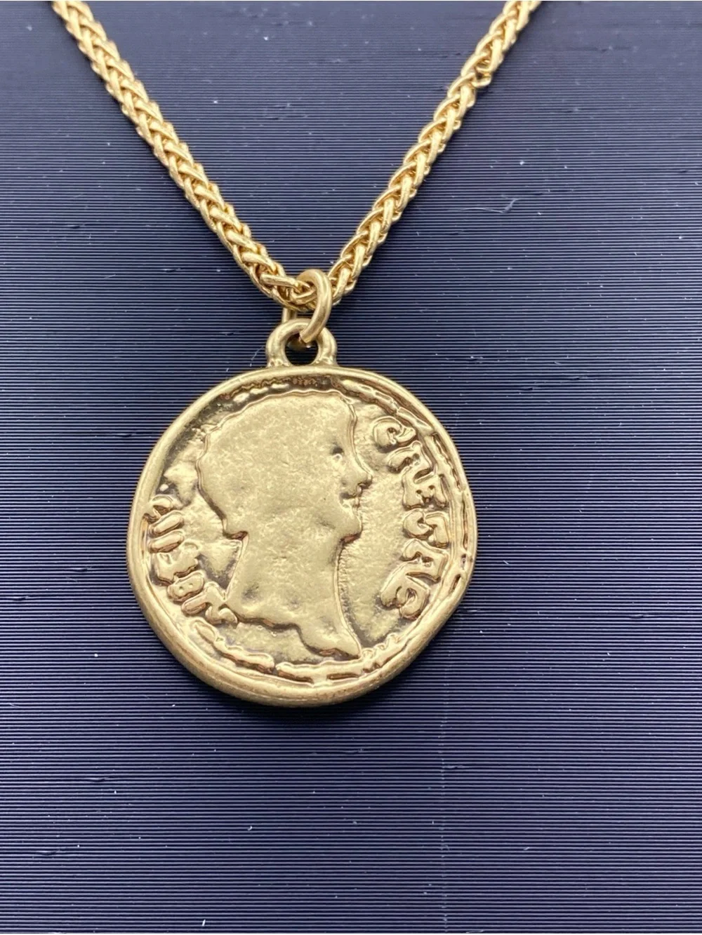 J.Crew Gold-Plated Celestial Sun & Stamped Coin Medallion Pendant Necklace